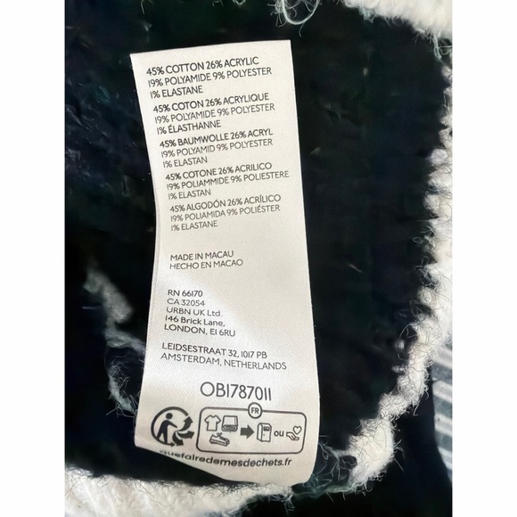 FREE PEOPLE Fireside Tunic Sweater Ivory Black | XS - Picture 8 of 8